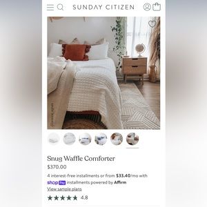Sunday Citizen Snug Waffle Comforter in White KING SIZE